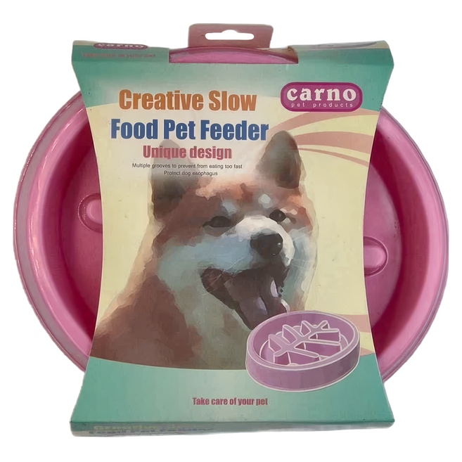 Carno 卡諾 寵物慢食碗 Creative Slow Food Pet Feeder Unique Design, 樹葉款 粉色, 1個