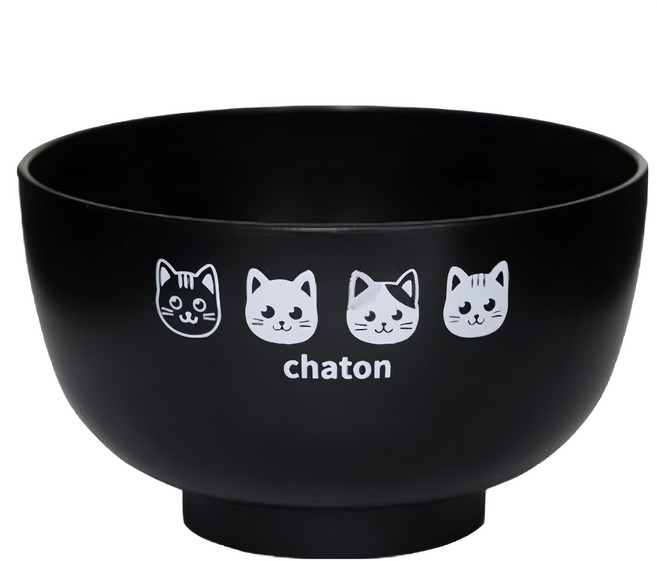 日本田中箸店 貓咪日式碗, 貓咪 黑色 + 白色, 1個