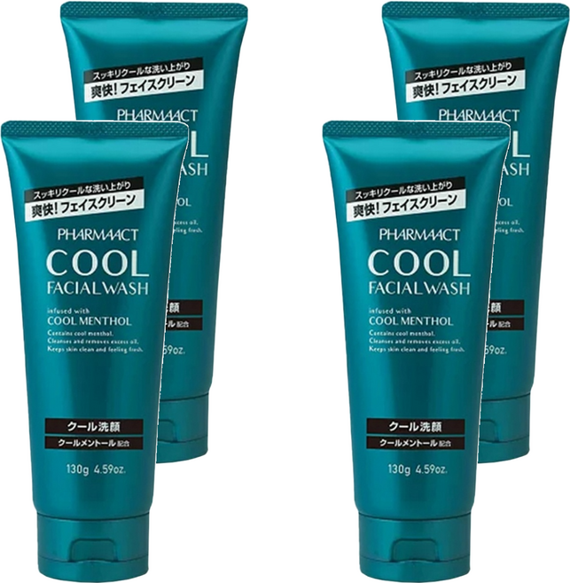 PHARMAACT COOL FACIAL WASH 薄荷洗面乳, 130g, 4件