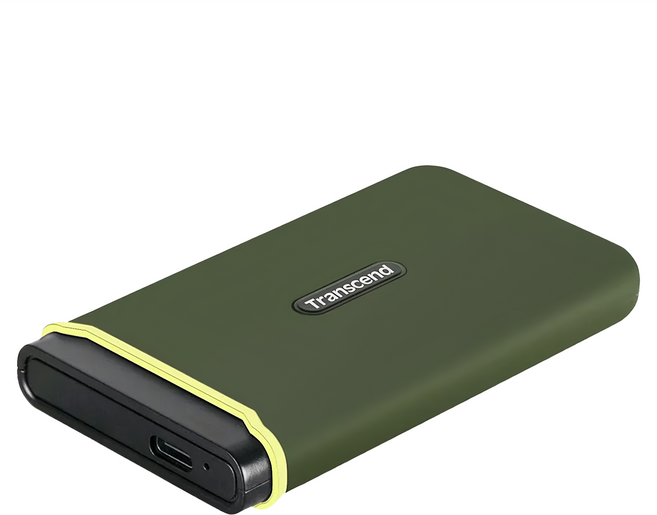 Transcend 創見 USB3.2 Type C 雙介面外接SSD固態硬碟 TS2TESD380C, 橄欖綠, 2TB