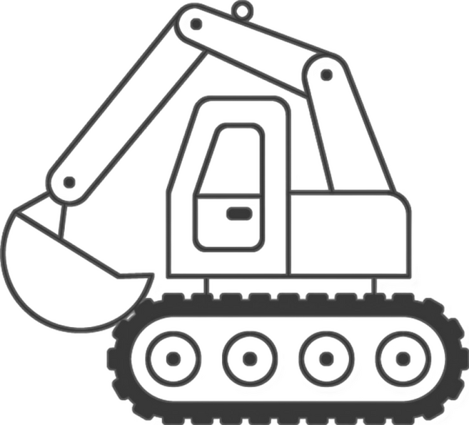 AMOS 阿摩司 壓克力模型版 小, 挖土機, 1個