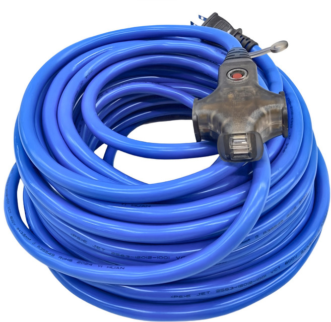 spirit 電精靈 三插座電源線組附燈大電流動力延長線, 1條, 20m