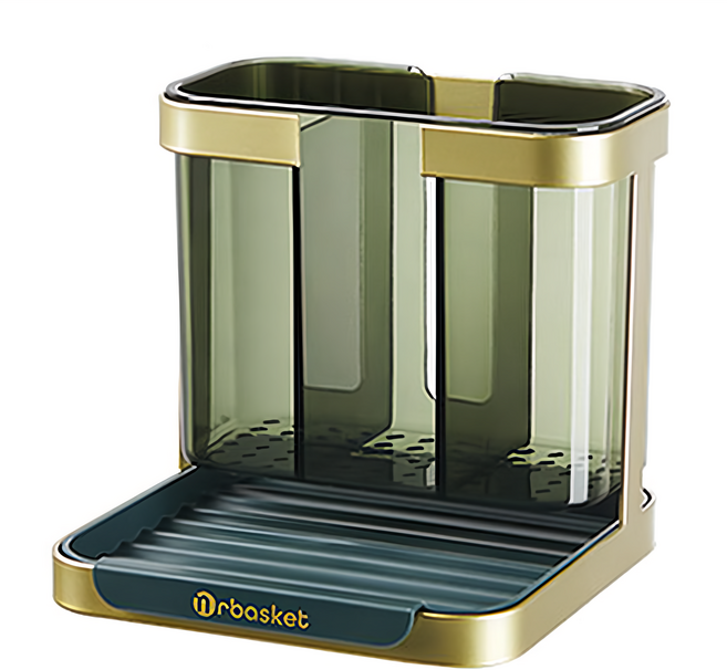 FAmILyLIFE 生活 輕奢刀叉筷子收納盒 A-192-GD 15.7 x 寬15.2 x 14.5cm, 金色, 1個