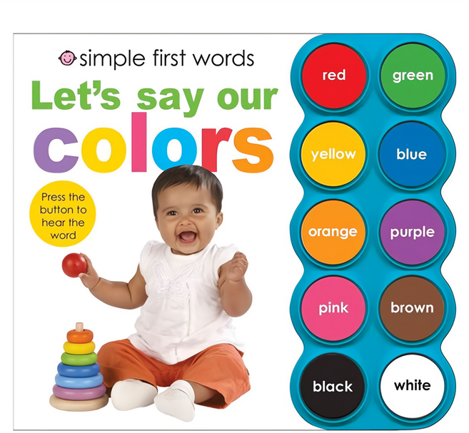 英文童書 Priddy Bicknell Books Let's Say Our Colors With Sound Board 1~2歲以上, 有聲書