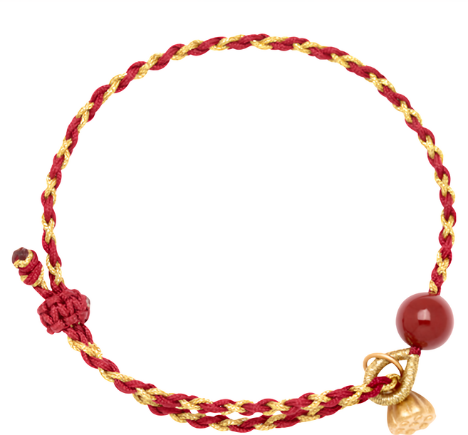 RADIANT STAR 璀璨之星 玉石 紅月定情硃砂可調節編織手環 KTL690