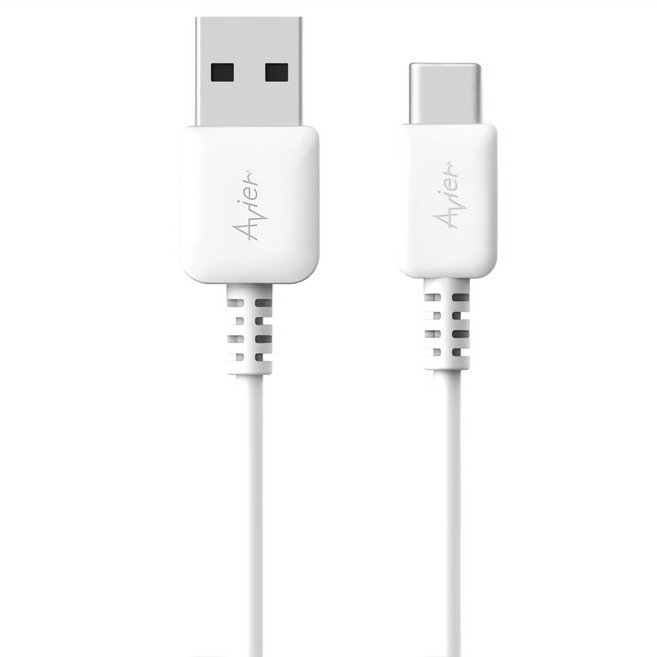 Avier AVMUCA20WT COLOR MIX USB C to A 高速充電傳輸線, 2m, 白色, 1條