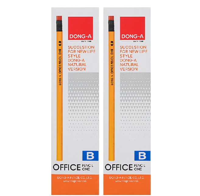 DONG-A OFFICE PENCIL ONE B鉛筆, 2個, 黃色