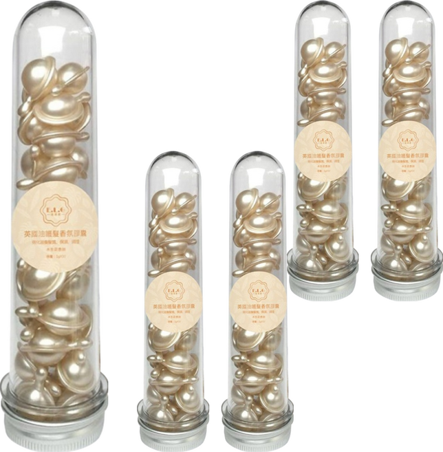 E.L.G 依洛嘉 英國油護髮香氛膠囊 30顆 添加大麻籽油 黑醋栗籽油 維生素E 荷荷芭油 免沖洗 改善頭髮分岔 使秀髮潤澤滑順, 30g, 5瓶