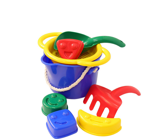 VIKINGTOYS 夏日沙灘玩沙工具組 瑞典品牌 原裝進口 幼童安全玩具, 快樂微笑 多色, 1組