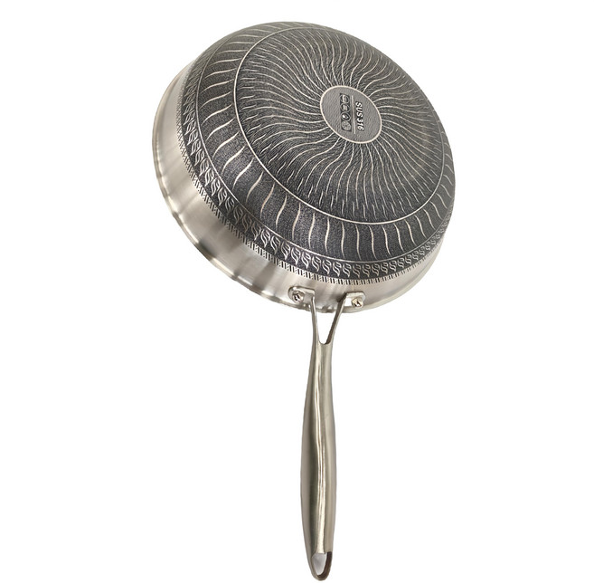 鼎匠 多層複合雙面蜂巢紋316不鏽鋼炒鍋 32cm 抗磨抗刮, 1個