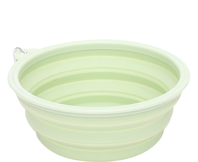 捷華 寵物外出折疊碗 M, 綠色, 1個