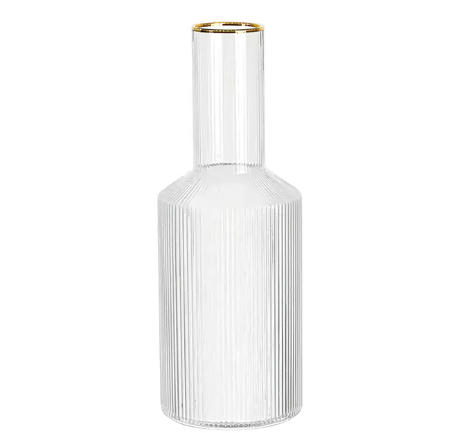 FOREVER 耐熱玻璃簡約水壺, 直條紋款 透明色, 750ml, 1個