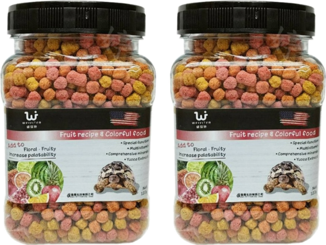 WEIYITER 維益特 陸龜水果配方彩色飼料, 120g, 2罐