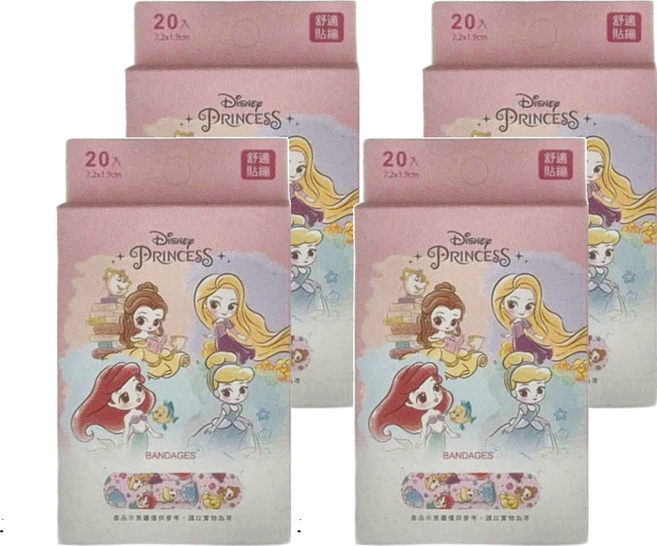 ONEDER 旺達棉品 迪士尼公主系列 貼繃 PROK01, 20個, 4盒