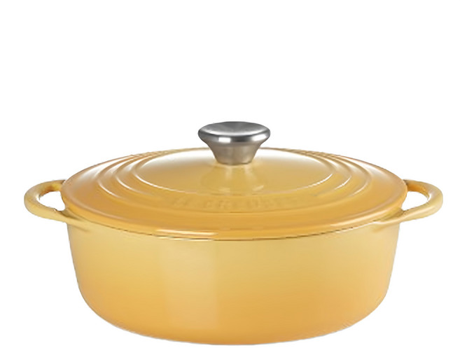 LE CREUSET 圓鐵鍋 附鋼頭鍋蓋, 22cm, 蜂蜜黃, 1個