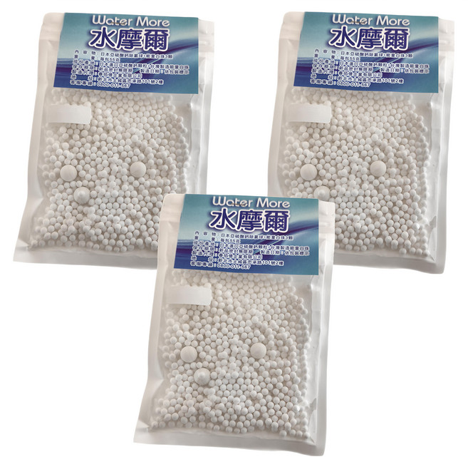 Water More 水摩爾 蓮蓬頭專用亞硫酸鈣替換濾球包, 3包, 無香味