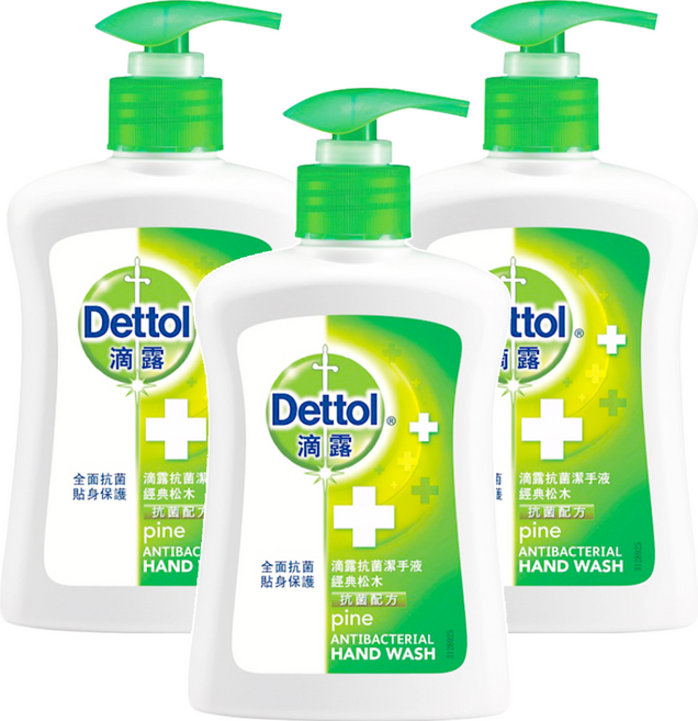 Dettol 滴露 潔手液 經典松木清香 溫和潔手配方, 250ml, 3件