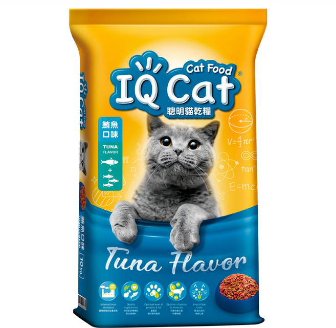 IQ Cat 聰明貓 成貓用 乾糧, 鮪魚口味, 10kg, 1袋