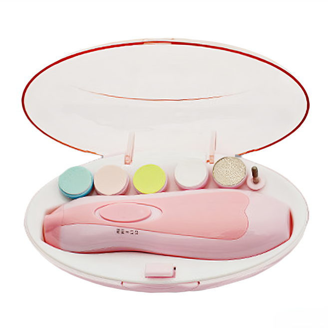 Reddot 紅點生活 LED電動拋光磨甲器組, 1組, 米妮婭粉