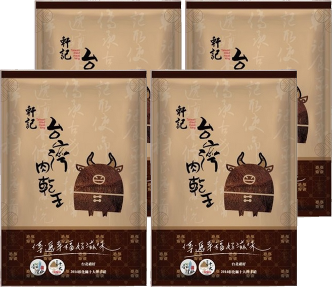 Taiwan dried meat king 軒記 台灣肉乾王 黑胡椒牛肉乾, 75g, 4包