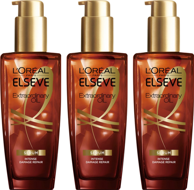 L'OREAL PARiS 巴黎萊雅 金緻護髮精油精華, 100ml, 3瓶