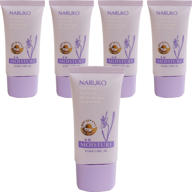 NARUKO 牛爾 台灣公司貨 水仙奇蹟修護BB防曬乳 SPF 50, 30ml, 5條
