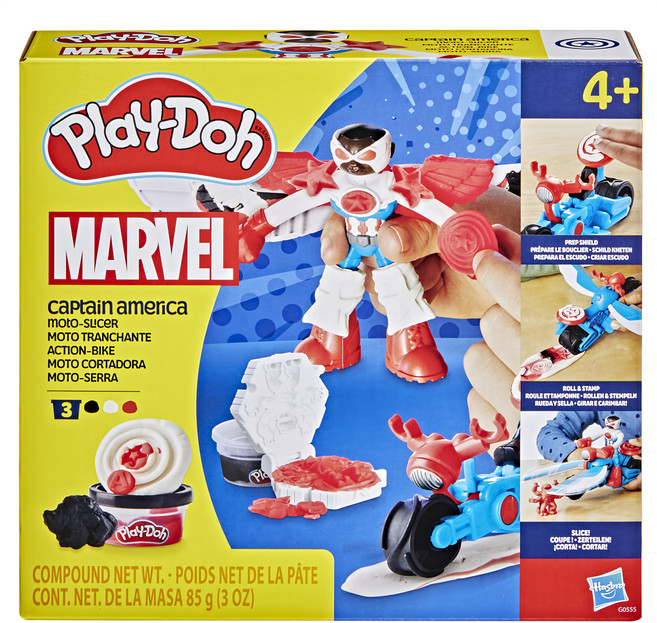 Hasbro 孩之寶 Play-Doh 培樂多 漫威美國隊長摩托車遊戲組, 多色, 85g, 1盒