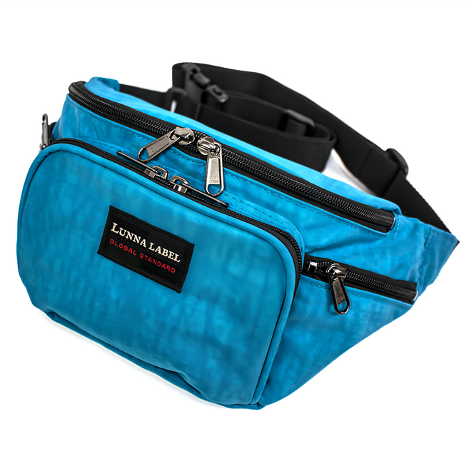 YESON 永生牌 17315 亮藍色 運動腰包 多層收納 可調節腰帶 耐磨材質, 1個