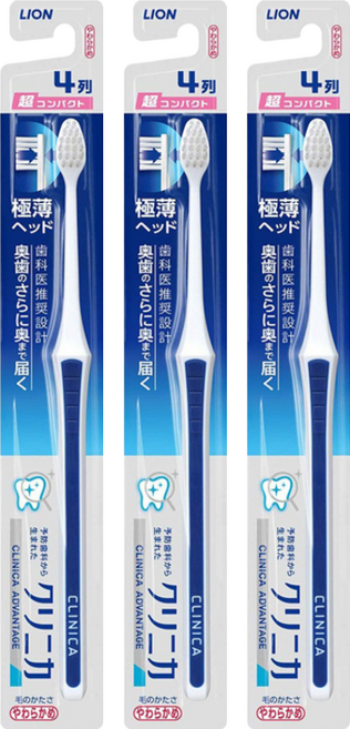 LION 獅王 固齒佳 薄深潔牙刷 超小頭, 1入, 3支