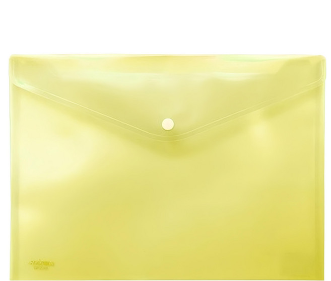 HFPWP 超聯捷 台灣製 環保無毒 防水A4鈕扣橫式文件袋 板厚0.18mm 10個, 1組, 黃色