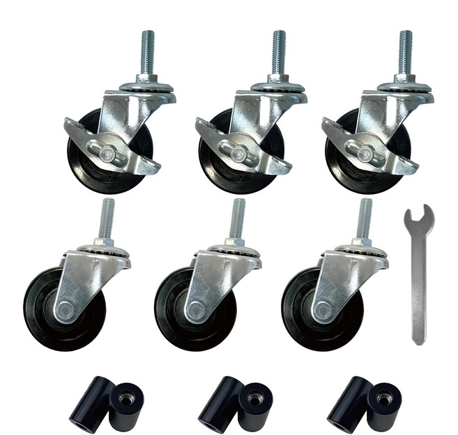 KI WISH 居家生活 工業輪組 6入(組) 附腳管套 煞車車輪 活動輪 台灣製造, 1組