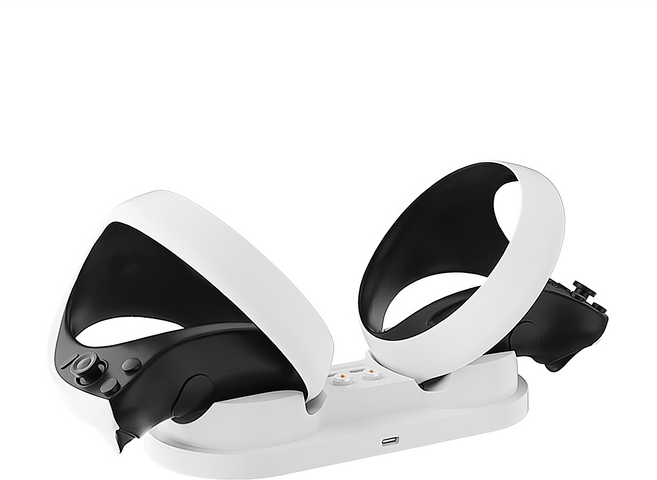 中國 iplay PS VR2 手把充電座/雙槽充電器 副廠, HBP-6479, 白色, 1個