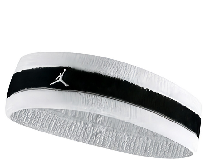 NIKE 耐吉 JORDAN 喬丹 M TERRY 頭帶 配件, 白色 + 黑色, 1個