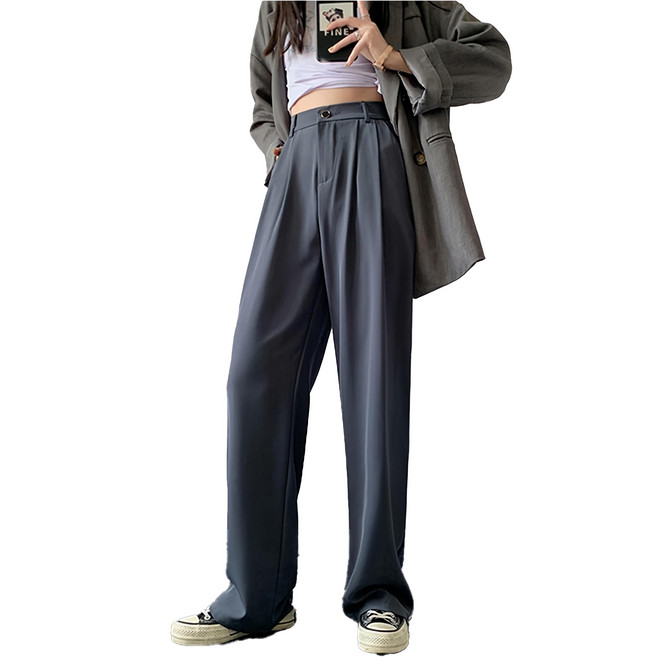 女款 多巴胺 顯瘦長腿西裝褲 寬褲 HL668m