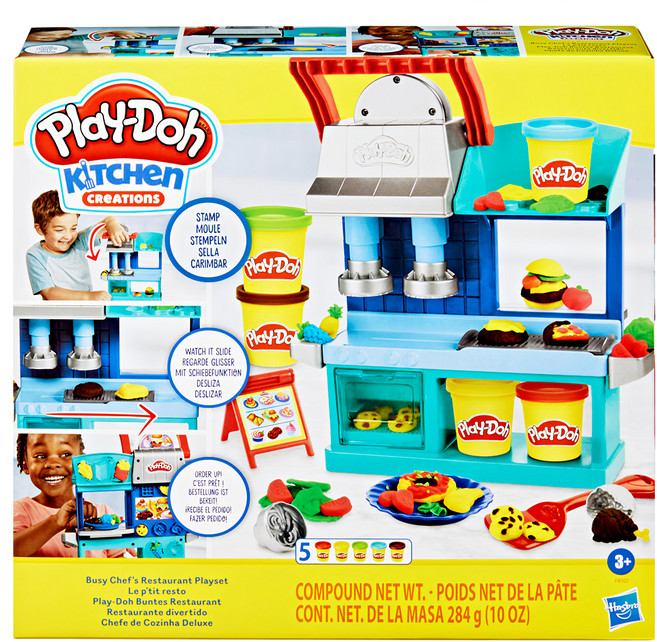 Hasbro 孩之寶 Play-Doh 培樂多 廚房系列 主廚很忙餐廳遊戲組, 1組, 284g