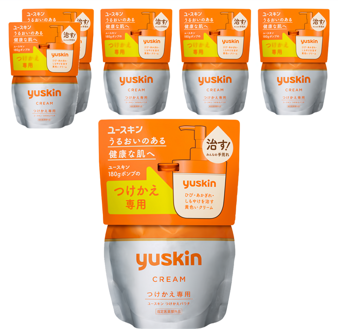 Yuskin 悠斯晶 乳霜 補充包 180g 深層滲透 長效滋潤, 1包, 6包