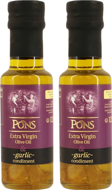PONS 龐世 特級冷壓橄欖油 大蒜風味, 125ml, 2瓶