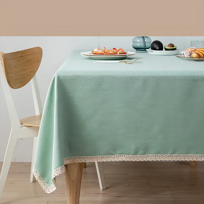 Hoom禾慕生活 純色防水桌布 聚酯纖維, 180 x 140cm, 蒂芬尼綠, 1個