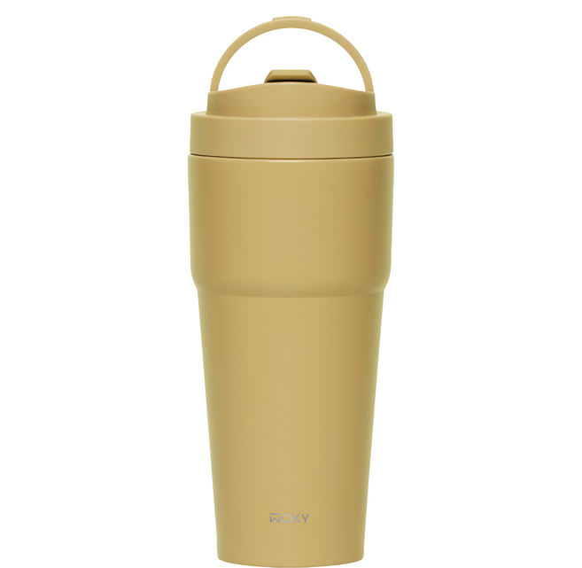 WOKY 沃廚 台灣公司貨 二代渾圓杯鈦陶瓷, 烏龍 芥末黃, 770ml, 1個