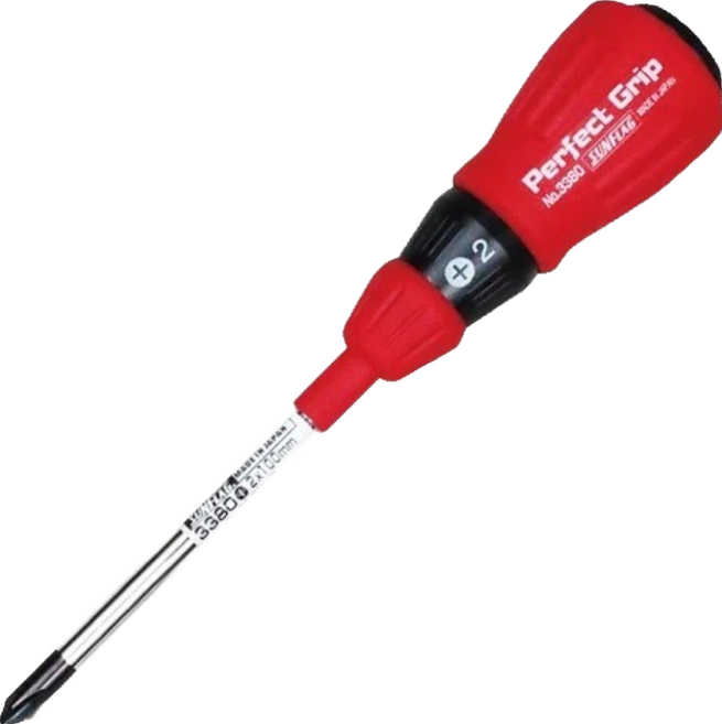SUNFLAG 新龜 膠柄起子 十字 3380 100 x 2mm 人體工學握柄 前端磁性吸附 輕鬆鎖螺絲, 1支