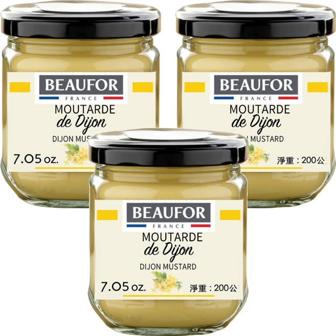 BEAUFOR 堡芙 法式芥末醬, 200g, 3罐