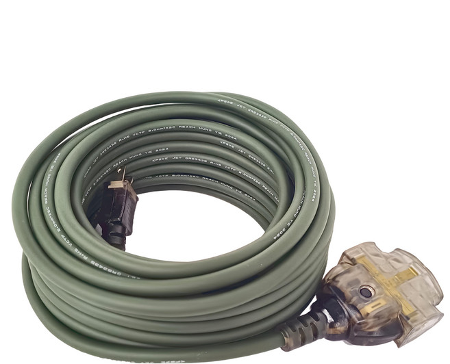 FONG HUA 崶華 動力線 附過載2.0 x 2C, 15m, 軍綠色, 1條