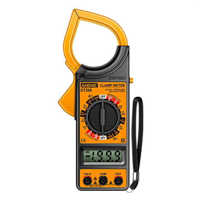 Neon 台灣霓虹 數位鉗形電流電壓萬用表 266 Clamp Meter 55mm口徑 1000A大電流, 1個