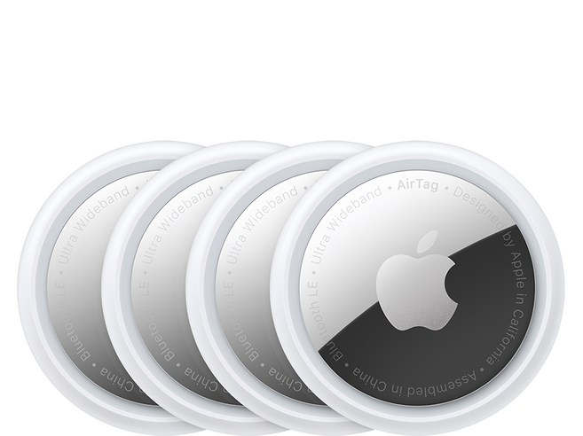 Apple 原廠 AirTag MX542FE/A A2187 4個, 銀色, 1組