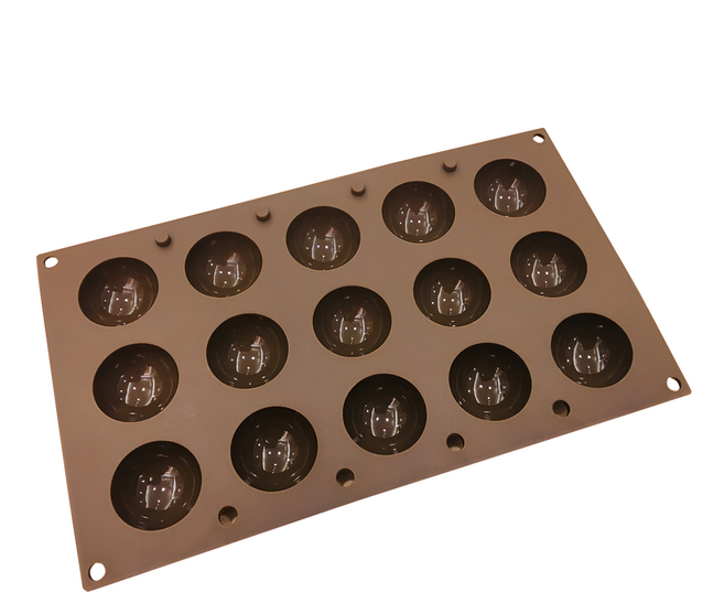 AHA 一法 4cm半圓矽膠模, 咖啡色, 1個