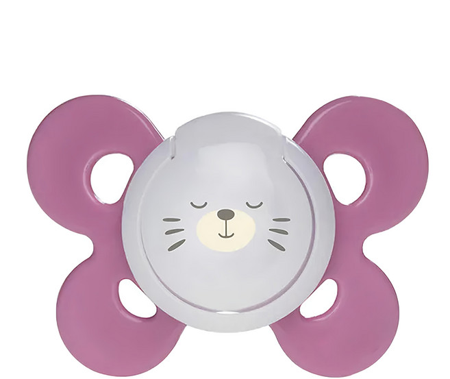 chicco 舒適哺乳 機能型矽膠安撫奶嘴 大, 16~36M, 喵星粉, 1個