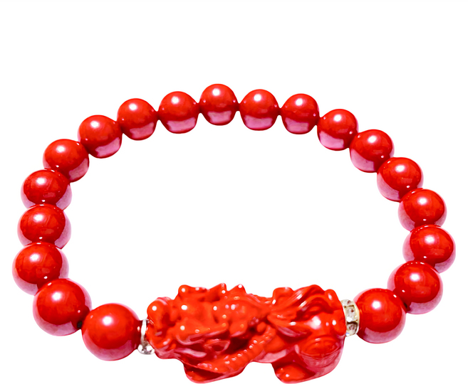 硃砂貔貅手鍊 8mm 紅色 16W-188