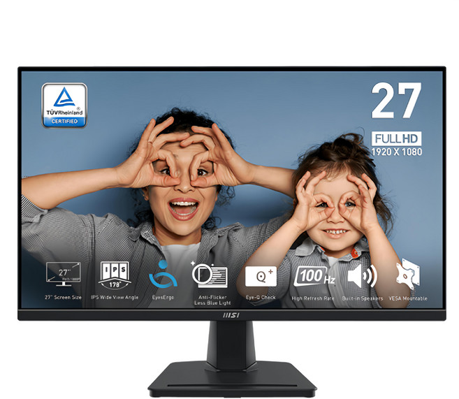 MSI 微星 PRO MP275Q 商用顯示器 27型 2K 100Hz HDMI DP 喇叭 IPS, 27吋, 1個