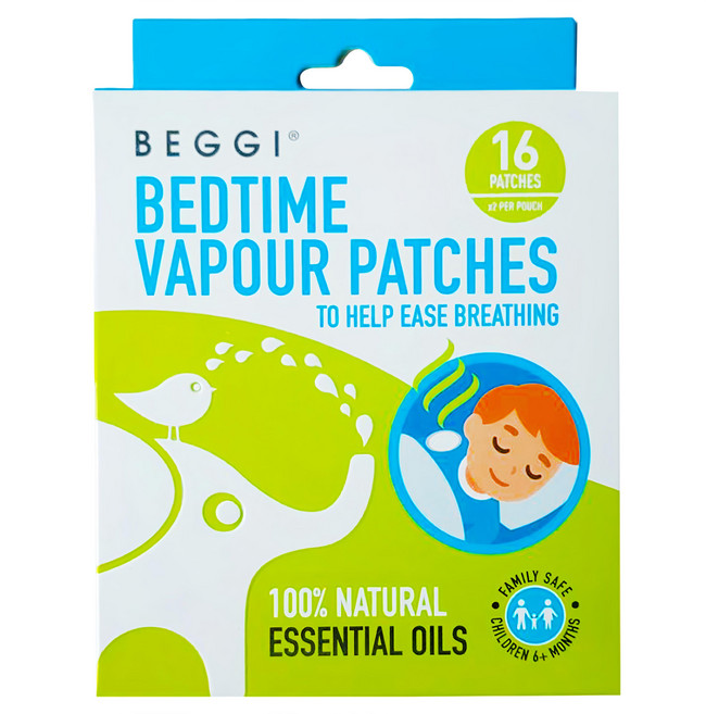 BEGGI BGO 精油通鼻貼 兒童 16片, 1盒