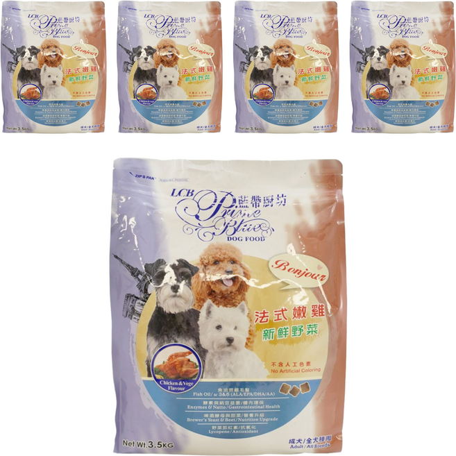 LCB 藍帶廚坊 Chicken & Vege 成犬/全犬種用 3.5KG, 5個, 法式嫩雞 + 新鮮野菜